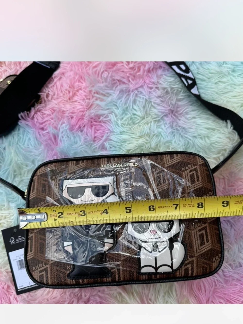 Karl Lagerfeld Brown Logo Camera Bag with Karl & Choupette Patch
